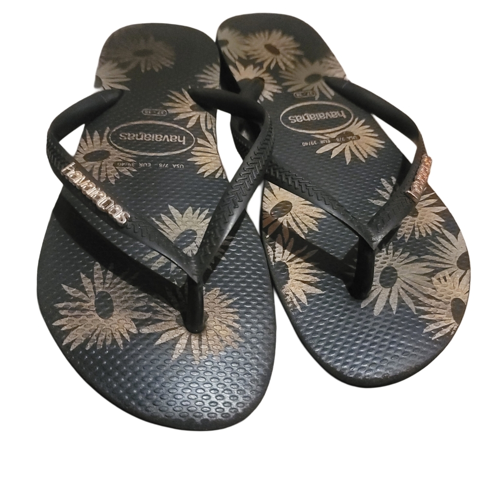 HAVAIANAS Slim Logo Metallic Flip Flop Sandal - Picture 2 of 5